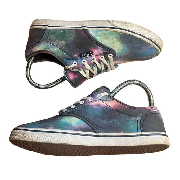 Vans Off The Wall Women's 6 Blue Cosmic Galaxy Skate Sneakers Lace Up - Picture 3 of 10